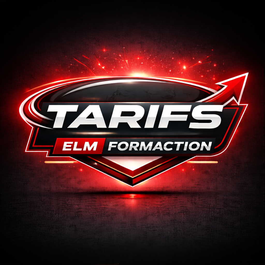 Logo ELM FormAction avec le titre Tarifs des formations en prévention et sécurité