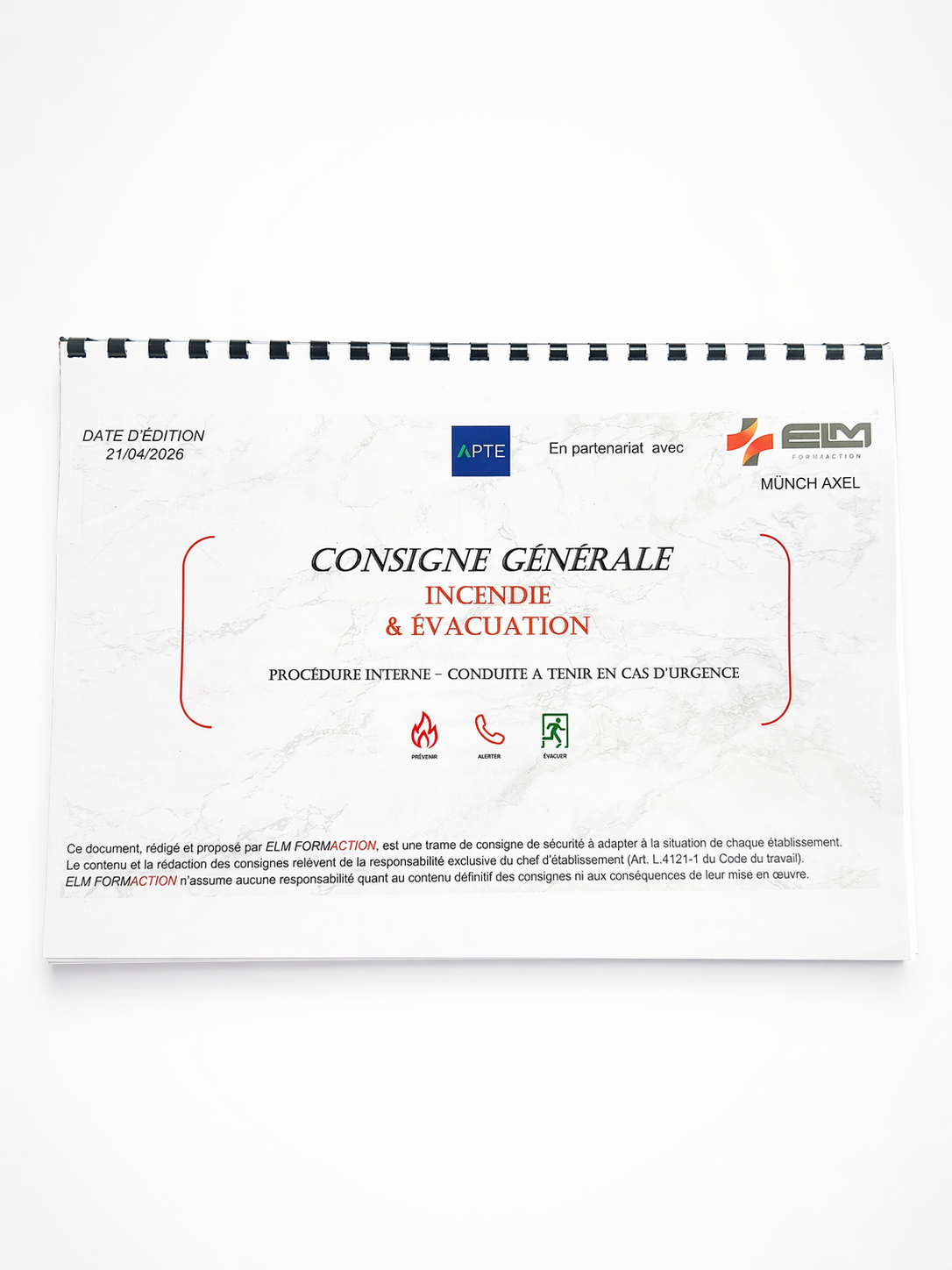 Consigne incendie évacuation entreprise